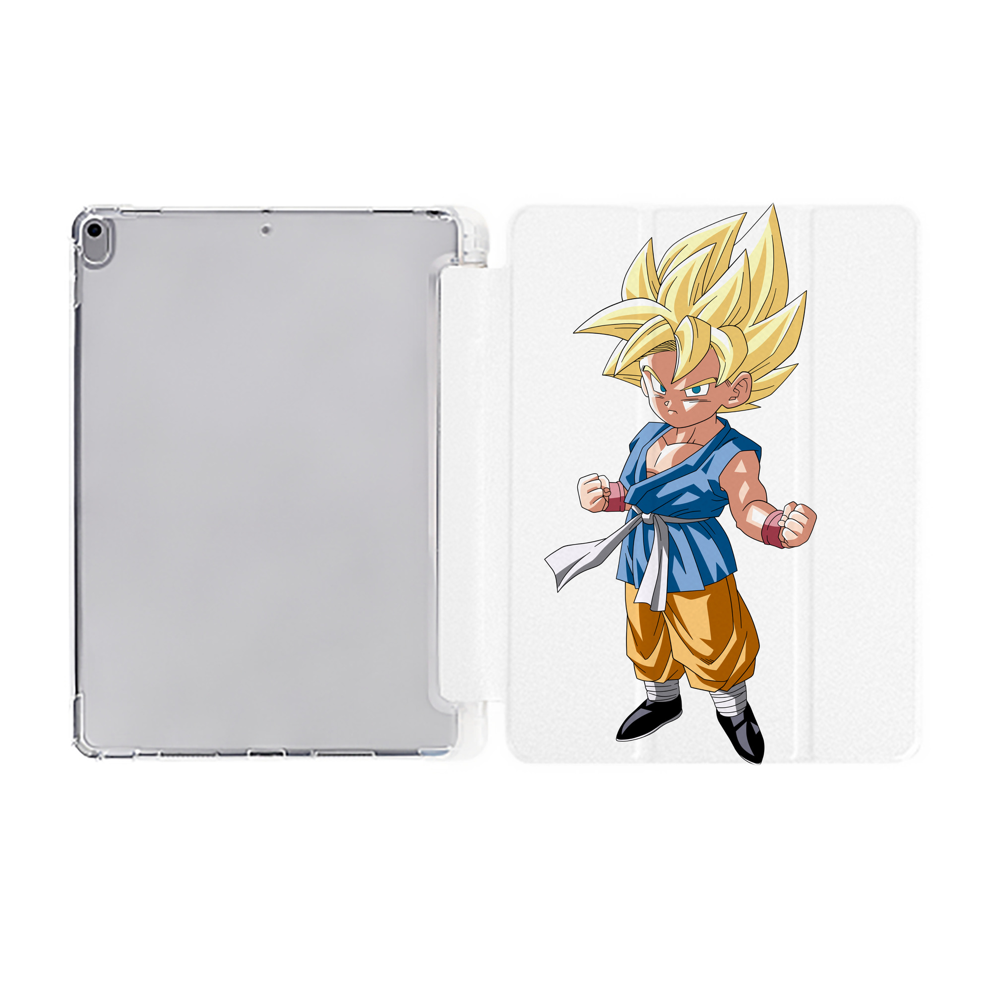 （画像用） ドラゴンボール 孫 悟飯（そんごはん）DRAGON BALL Son Gohan IPad ケース ペン収納付き 三つ折りスタンド PUレザー×シリコン 対応機種9.5/10.5/10.9インチ